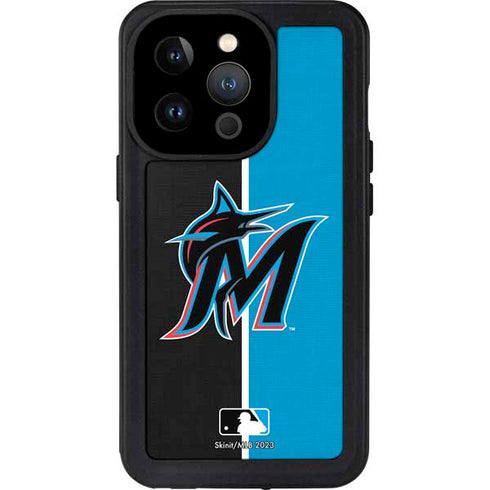 MLB Miami Marlins Split iPhone 15 Pro Waterproof Case